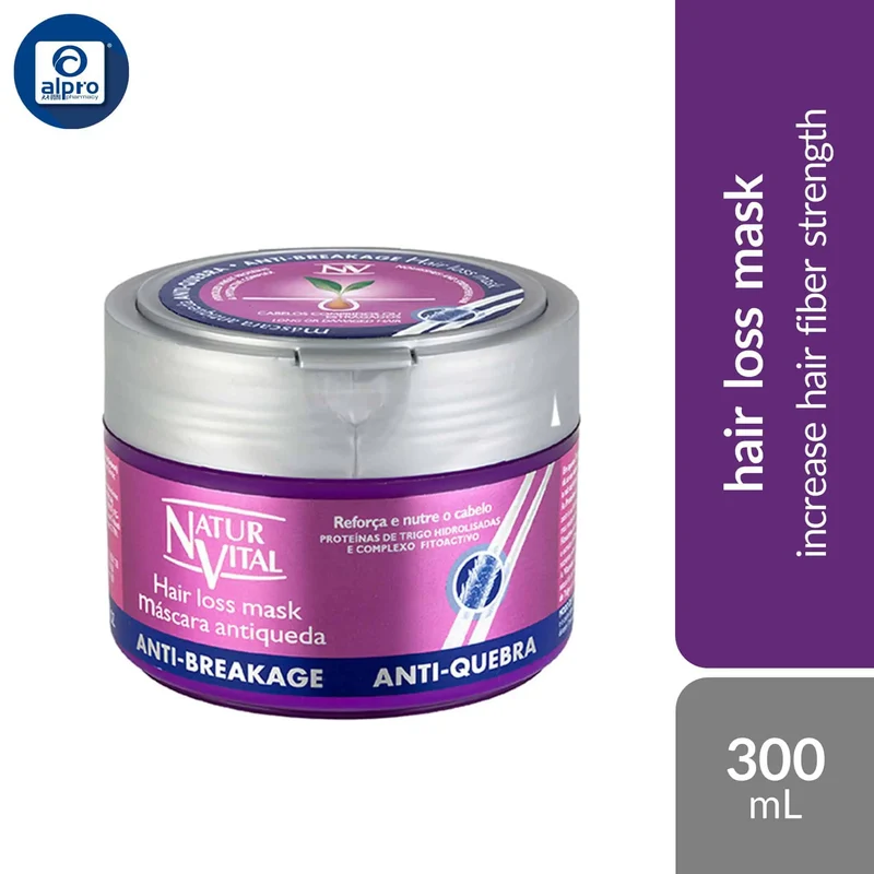 Naturvital Hair Loss Mask - Anti Breakage 300mL | Increase Hair Fiber Strength