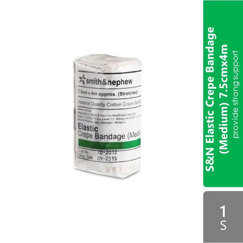 S&n Elastic Crepe Bandage (medium) 7.5cmx4m 1s