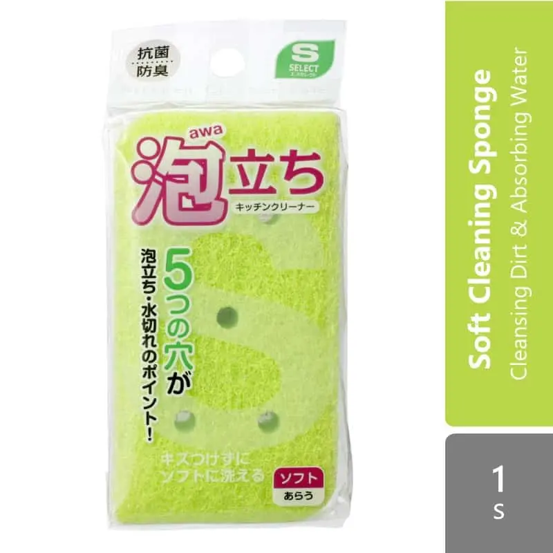 Sugi S Select Foaming Kitchen Cleaner Soft Sponge 1s | cleansing Dirt & Absorbing Water