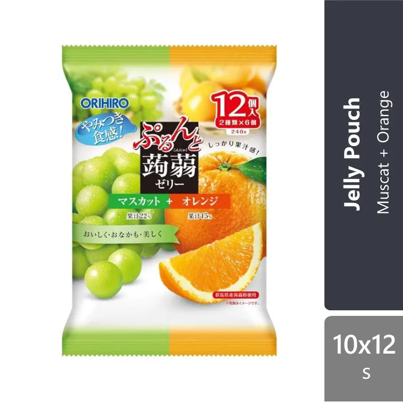Sugi Orihiro Purunto Konjac Jelly Pouch (Muscat + Orange) 20gx12