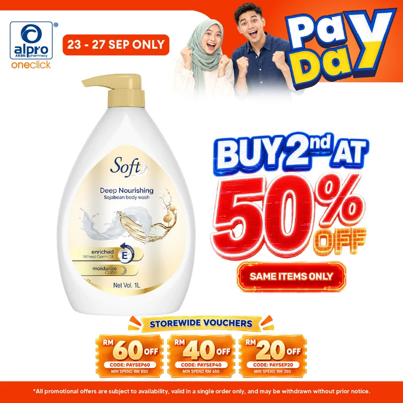 GSO Soft Deep Nourishing Soja Bean Body Wash 1000ml | Soften and Protect Skin