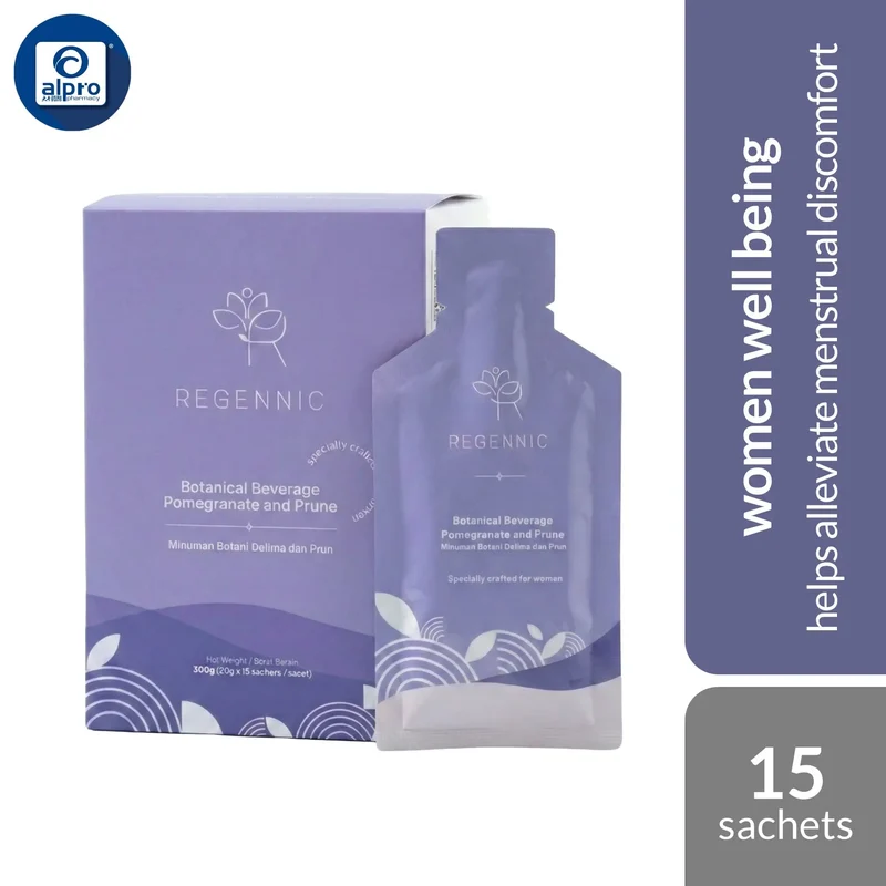 Regennic Botanical Beverage Pomegranate & Prune 15s | Helps Alleviate Menstrual Discomfort