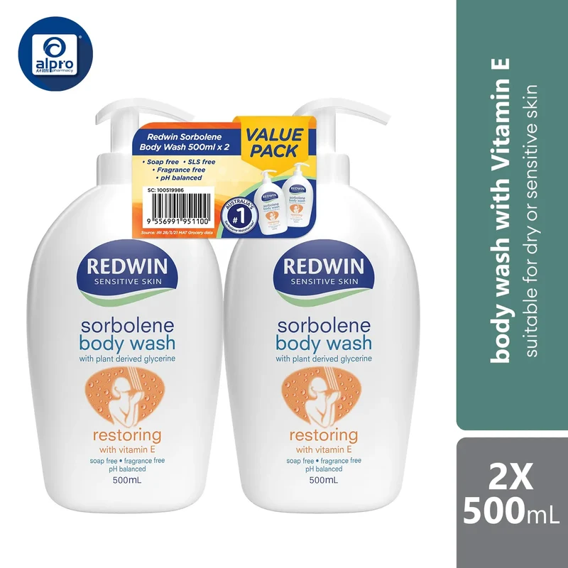 Redwin Body Wash 500ml 2s | Suitable for Dry & Sensitive Skin