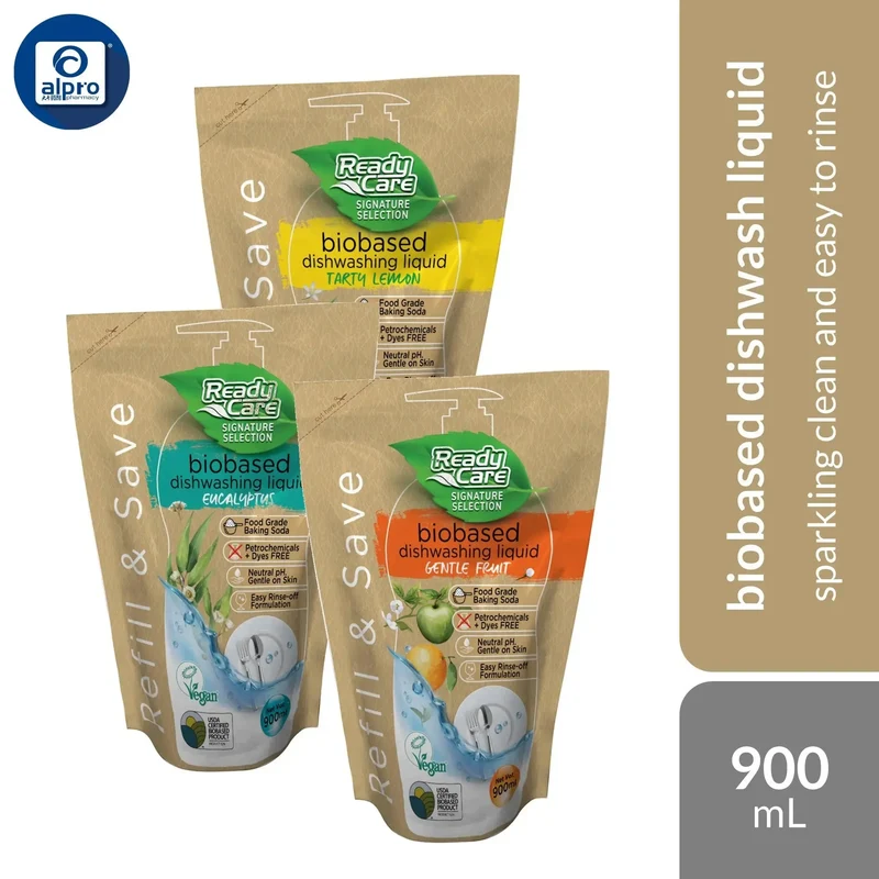 ReadyCare Signature Selection Biobased Dish Wash Liquid Refill Pack 900mL | Sparkling Clean and Easy to Rinse