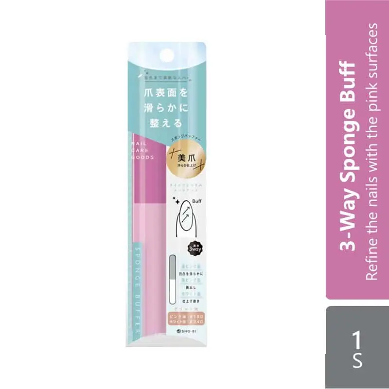 Sho-Bi Nail Care Goods 3-Way Sponge Buff 1s