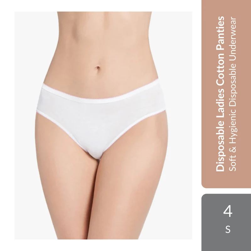 Shapee Disposable Ladies Cotton Panties 4pcs | Soft & Hygienic Disposable Underwear For Maternity Care