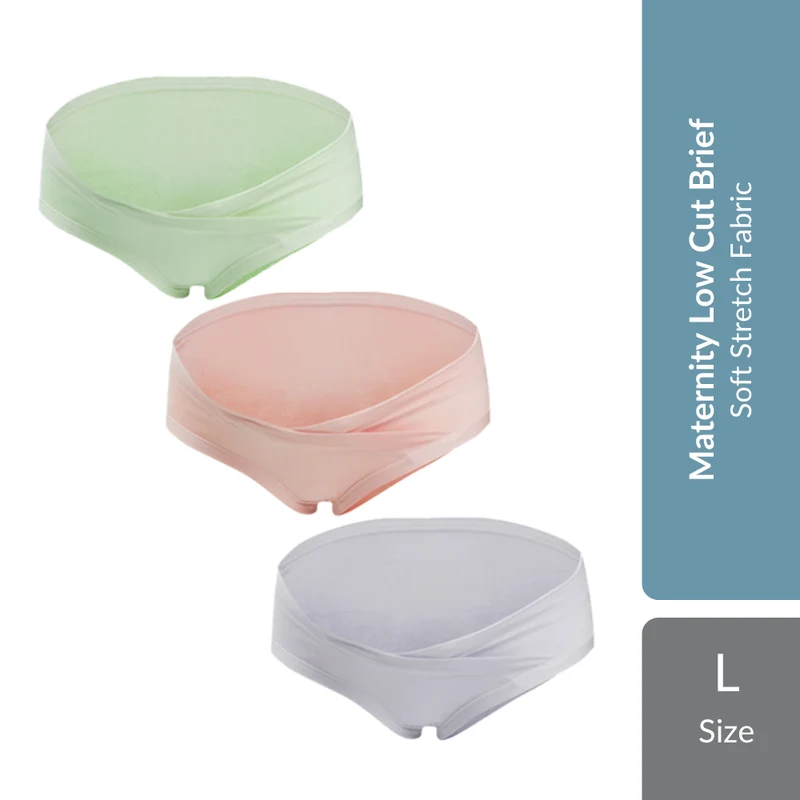 Shapee Maternity Low Cut Brief Random Color 3s | Soft Stretch Fabric For Everyday Pregnancy Comfort