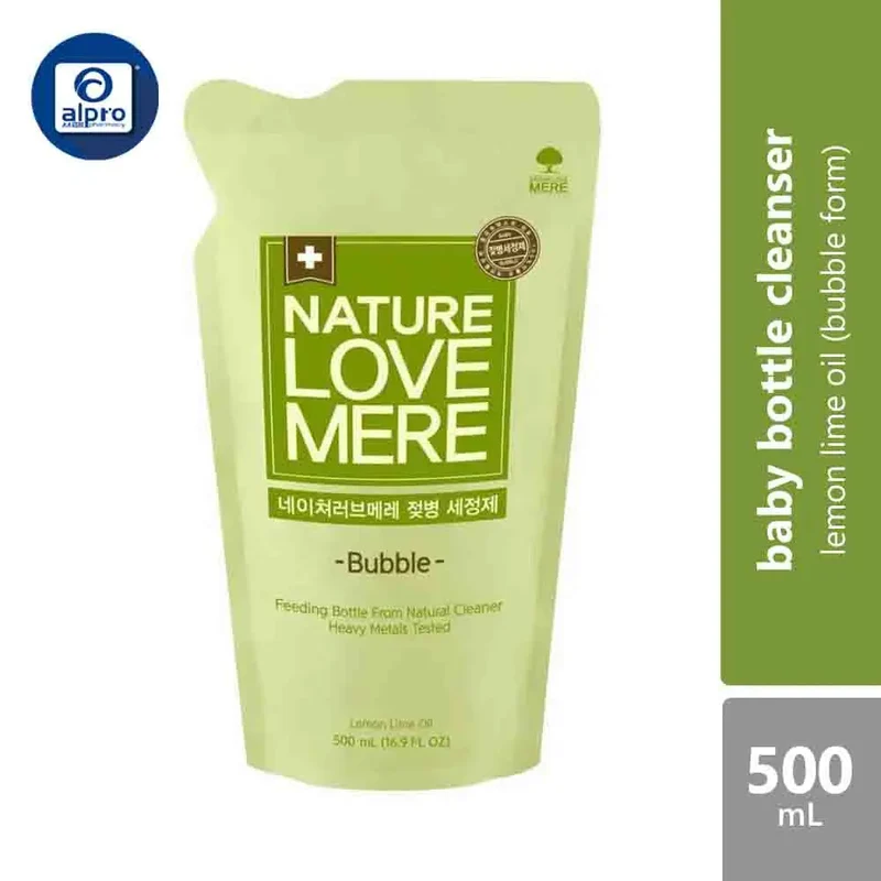 Nature Love Mere Baby Bottle Cleanser (Lemon Lime Oil) Bubble 500ml - Refill