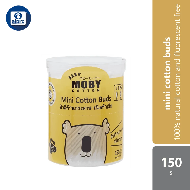 Moby Mini Cotton Bud 150s | 100% Natural Cotton and Fluorescent Free