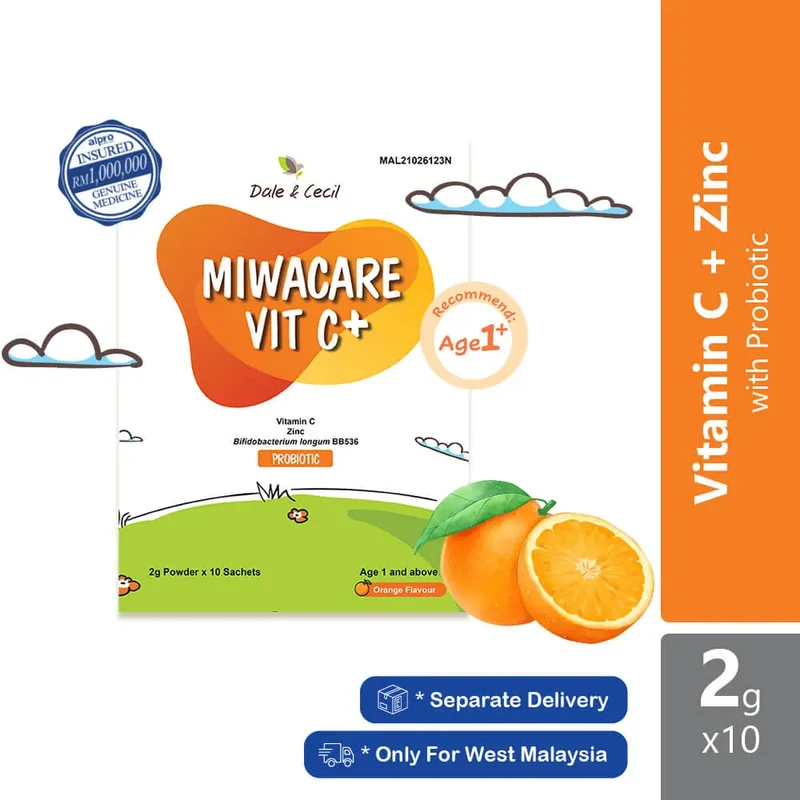 Miwacare Vit C+ 2g X10sachets | Vitamin C For Kids