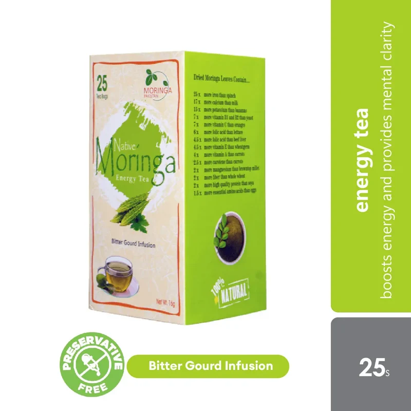 Moringa Bitter Gourd Tea 25s | Provides Mental Clarity