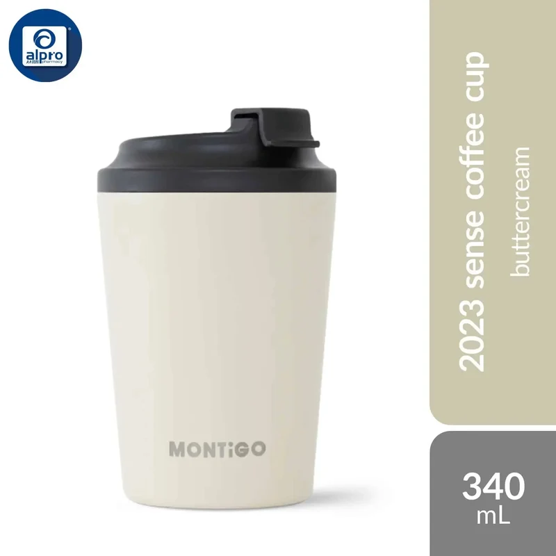 Montigo Sense Coffee Cup Classic Collection 340mL (Lavender/ Frozen/ Stone Grey/ Timberwood) | Barista Sized Design