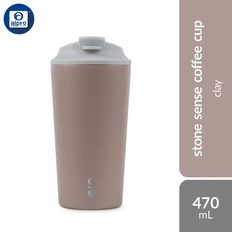 Montigo Sense Coffee Cup Large Stone Collection 470mL (Clay/Sandstone) | Compact and Comfortable Design