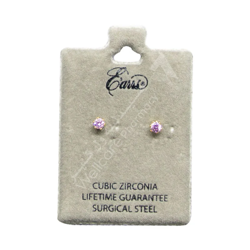Earrs Eb154 3mm Pink Cubic Zirconia