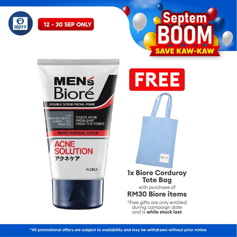 Men's Biore Double Scrub Acne Solution 50g