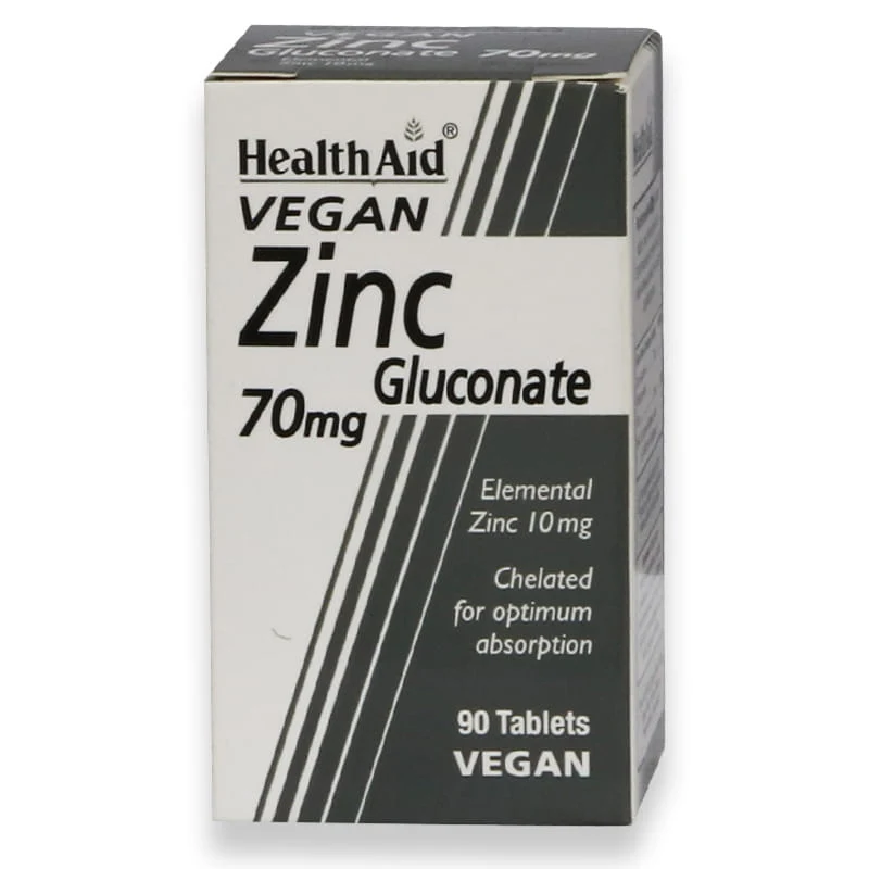 Health Aid Zinc Gluconate 70mg Tablets 90'S