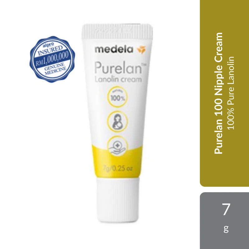 Medela Purelan 100 Nipple Cream 7g | 100% Pure Lanolin For Soothing Dry & Sore Nipples