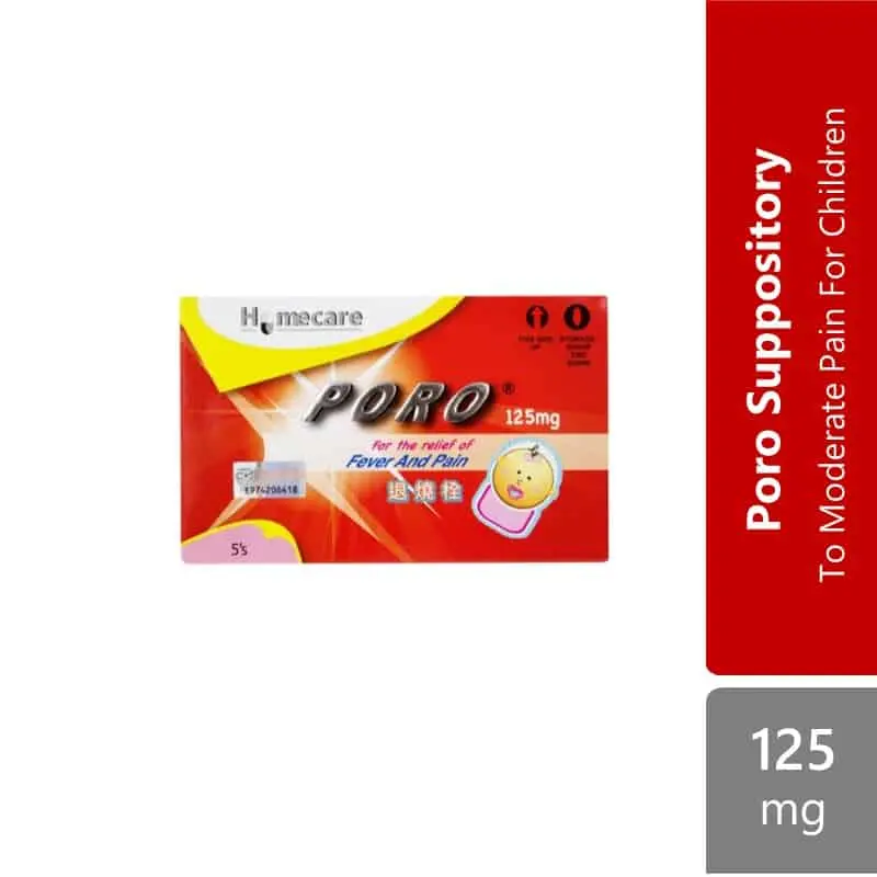 Homecare Poro Suppository 125mg 10x10s