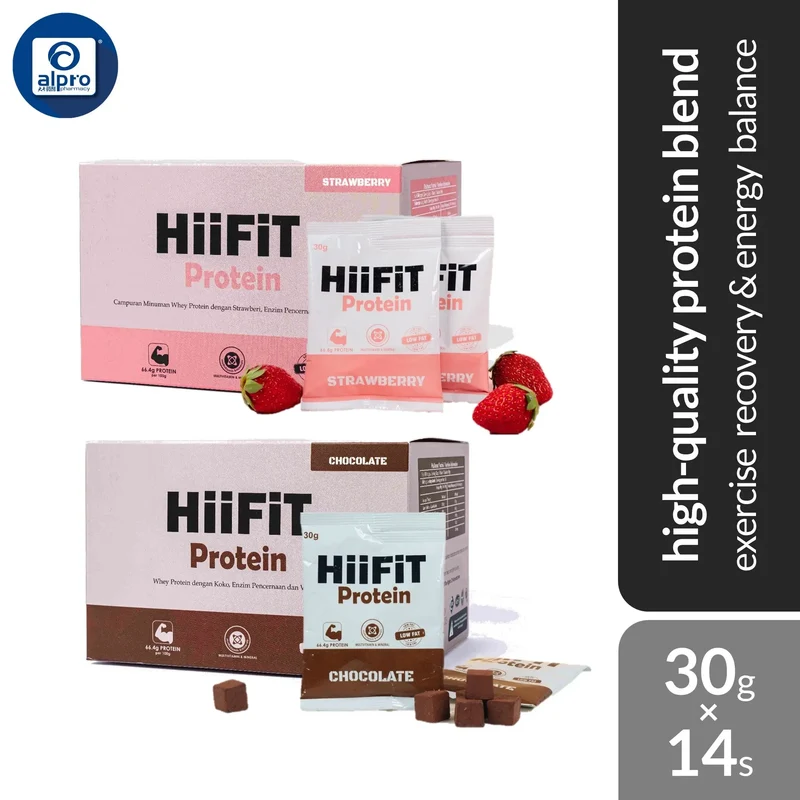 HiiFiT Hii-K Protein (Strawberry/ Chocolate) 30g ×14s | Post-Exercise Recovery & Energy Balance