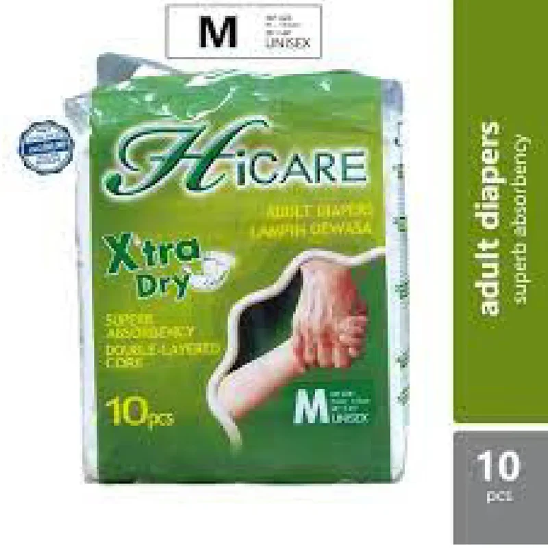 Hicare Adult Diapers Xtra Dry (M) 10s