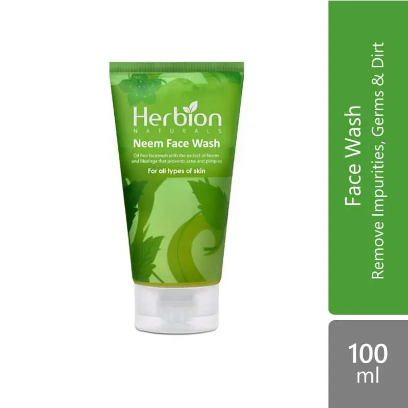 Herbion Neem Face Wash 100ml | Remove Impurities, Germs & Dirt
