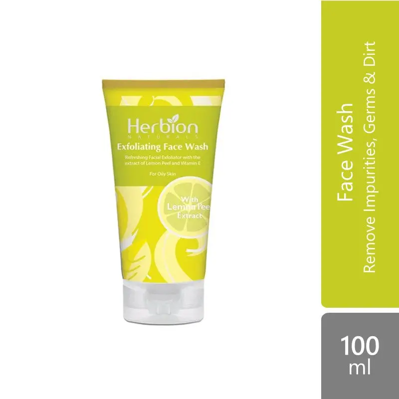 Herbion Lemon Exflolating Face Wash 100ml | Remove Impurities, Germs & Dirt
