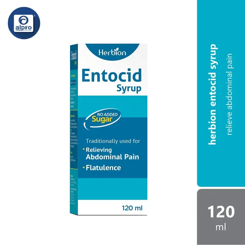 Herbion Entocid Syrup Sugar Free 120ml | Relieve Abdominal Pain