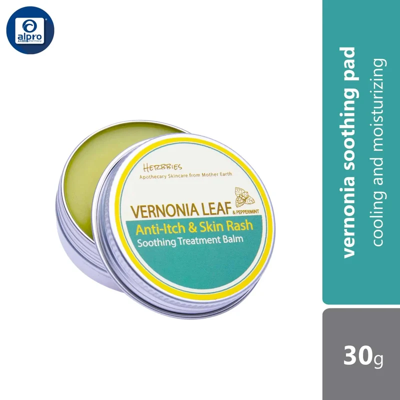 Herbbies Vernonia & Peppermint Moisturising Balm 30g | Cooling Effect on Itchy Area