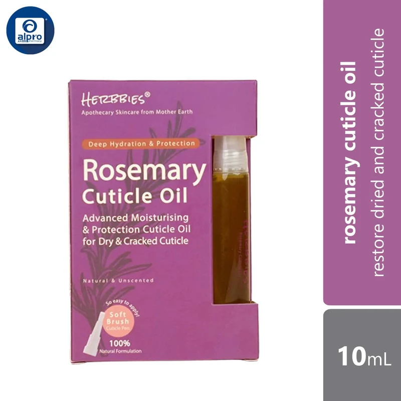 Herbbies Rosemary Cuticle Oil 10mL | Restore Dried and Cracked Cuticle