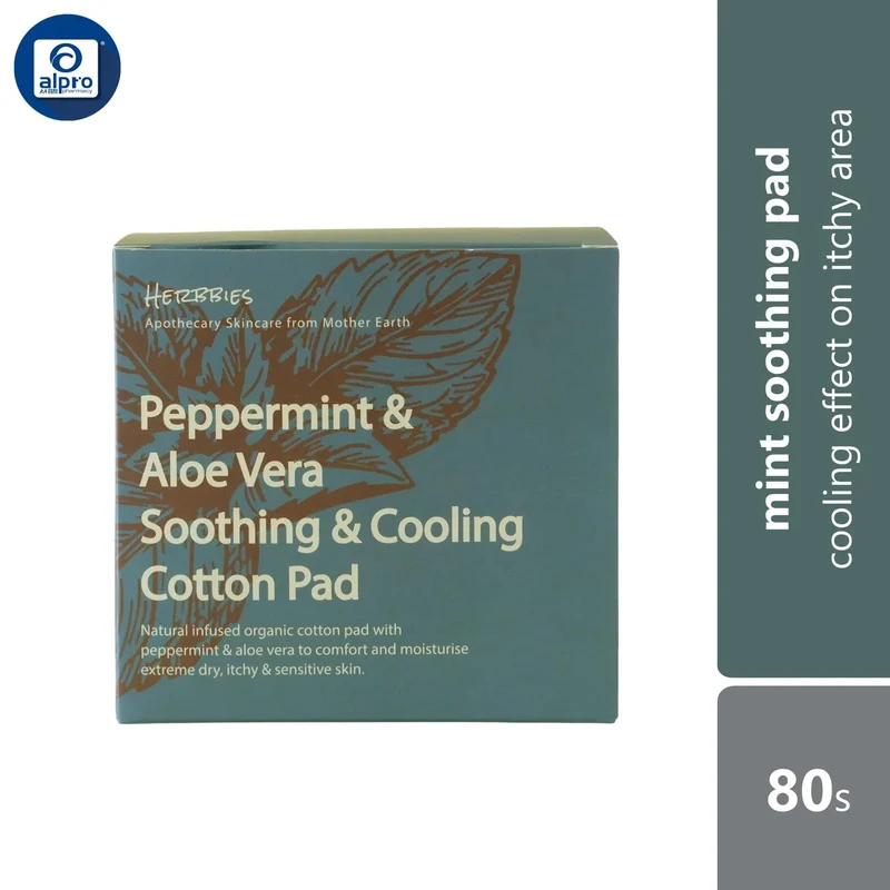 Herbbies Peppermint & Aloe Vera Itch Soothing Pad 80s | Cooling Effect on Itchy Area