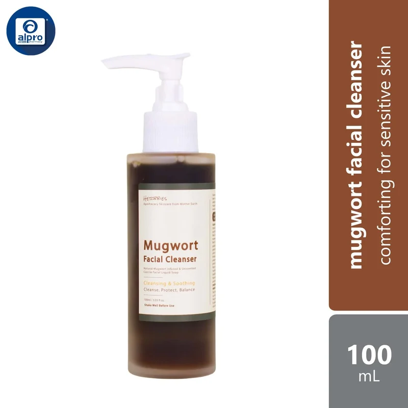 Herbbies Mugwort Natural Castile Facial Cleanser 100mL | Comforting for Sensitive Skin