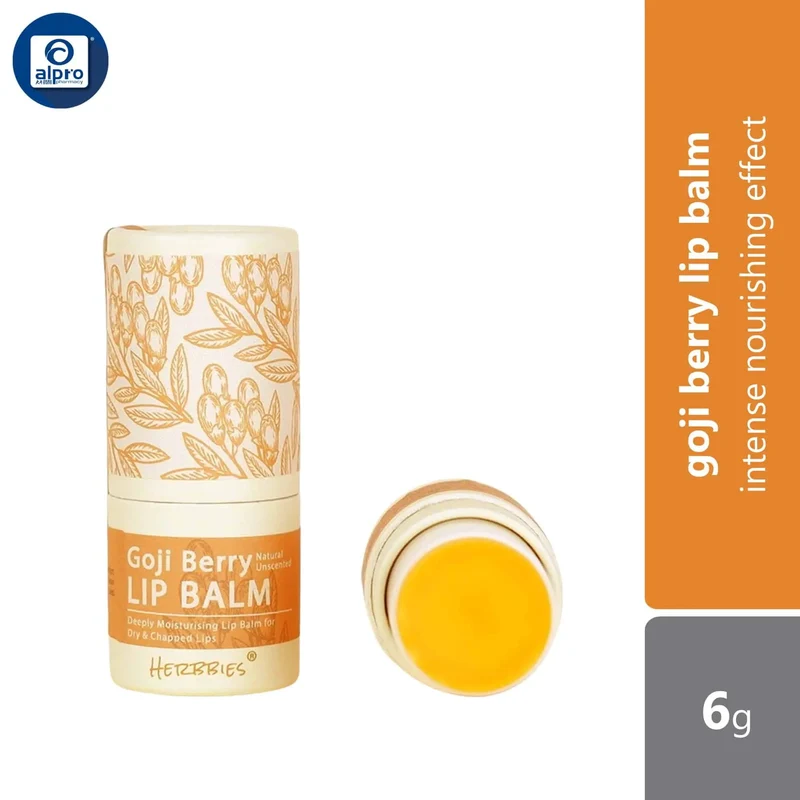 Herbbies Goji Berry Deep Moisturising Lip Balm 6g | Intense Nourishing Effect