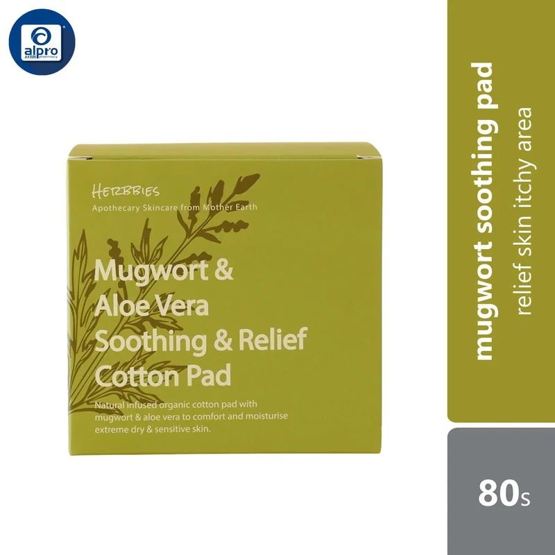 Herbbies Mugwort & Aloe Vera Itch Soothing Pad 80s | Relief Skin Itchy Area
