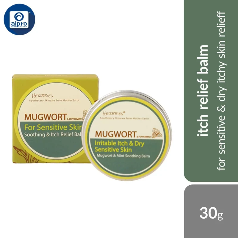 Herbbies Mugwort & Peppermint Moisturising Balm 30g | Cooling and Anti Itch