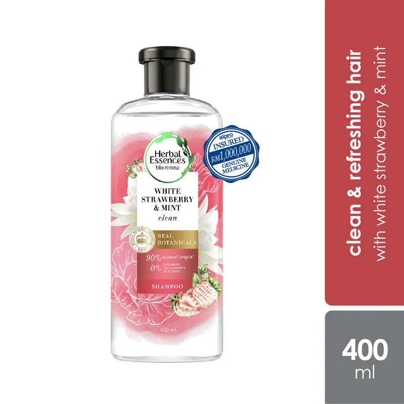 Herbal Essences White Strawberry & Mint Shampoo 400ml | Clean & Refreshing Hair