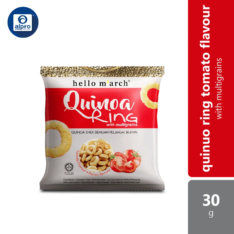 Hello M'arch Quinoa Ring Tomato Flavour 30gm | Snacks Up, Guilt-free!