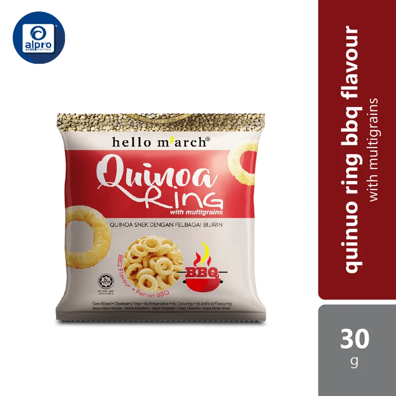 Hello M'arch Quinoa Ring Bbq Flavour 30gm | Snacks Up, Guilt-free!