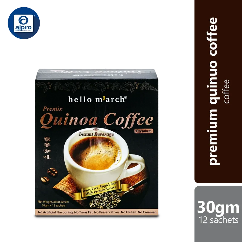 Hello M'arch Premium Quinoa Coffee 12 X 30gm | A High Source Of Protein