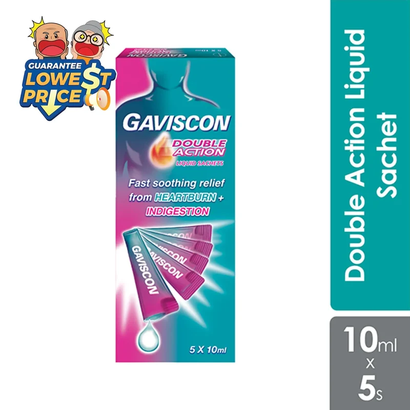 Gaviscon Double Action (sachet) 10ml 5s | For Heartburn and Indigestion [Exp date: 2026-11-30]