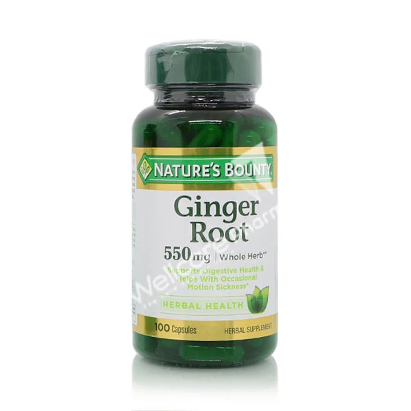 Natures Bounty Ginger Root 550mg Capsules 100'S