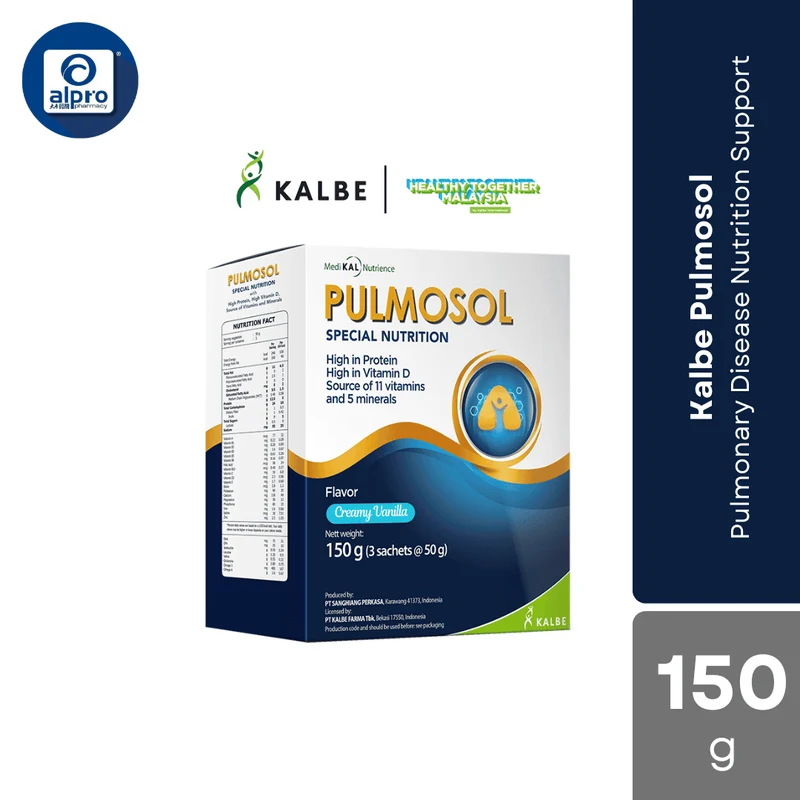 Kalbe Pulmosol 150g (3 Sachet X 50g) | Pulmonary Disease Nutrition Support