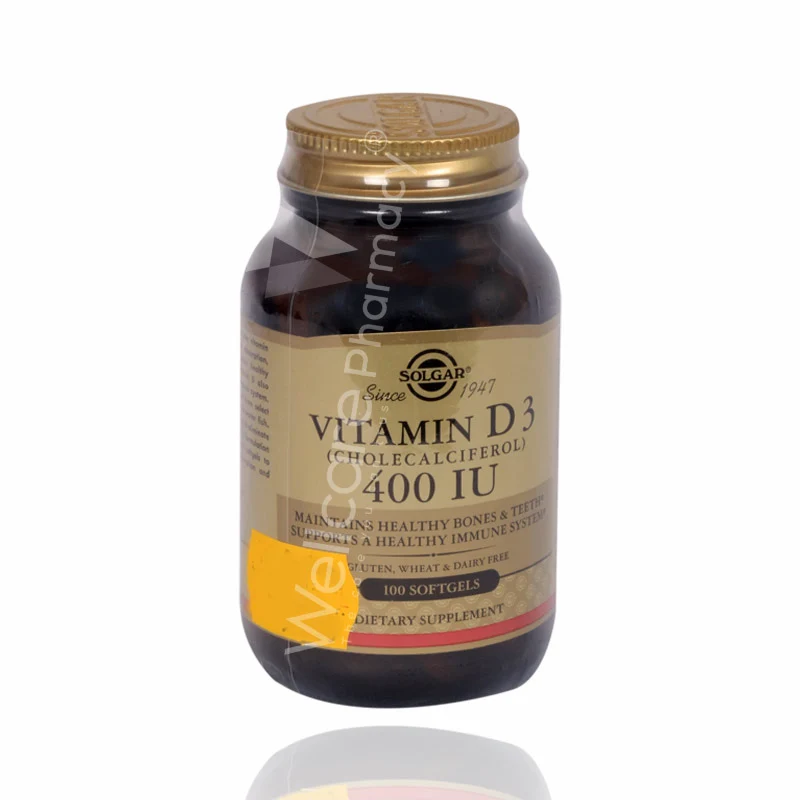 Solgar Vitamin D3 400iu Capsules 100'S