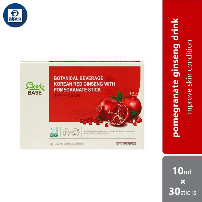 Jung Kwan Jang Goodbase Botanical Beverage Korean Red Ginseng with Pomegranate Stick 10ml ×30s | Improve Skin Condition