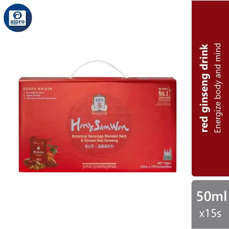 Jung Kwan Jang Botanical Beverage Blended Herb & Korean Red Ginseng Hong Sam Won 50ml ×15s | Energize Body and Mind