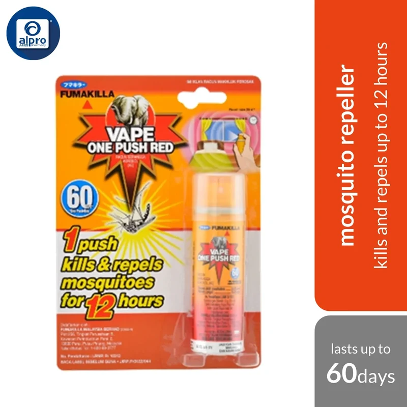 Fumakilla Vape One Push Red 60 Days | Kill & Repel Moiquitoes For 12 Hours