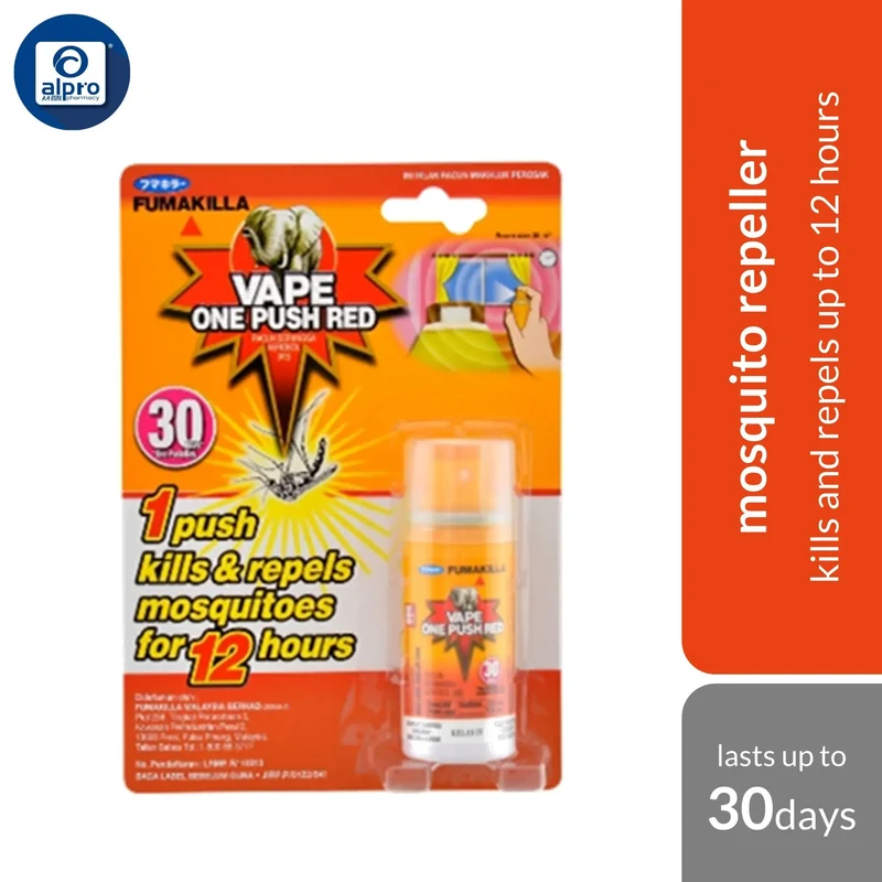 Fumakilla Vape One Push Red | Kill & Repel Mosquitoes For 12 Hours