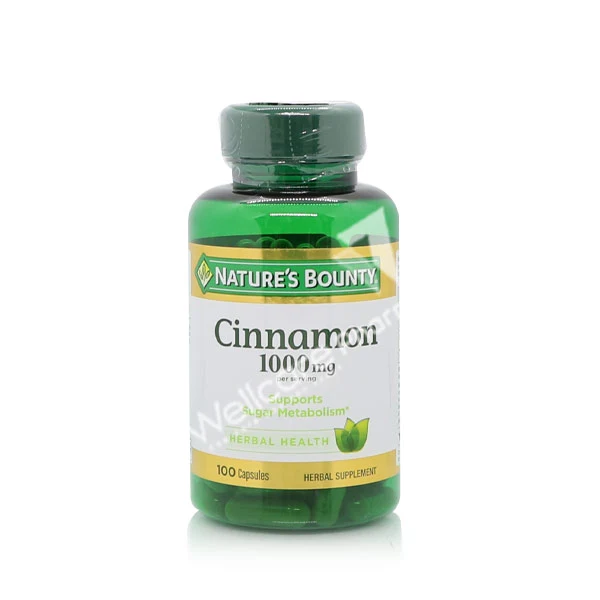 Natures Bounty Cinnamon 1000mg Capsules 100'S