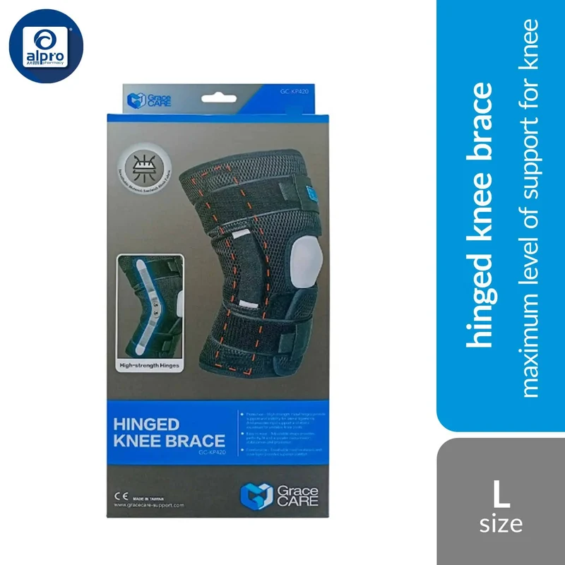 Grace Care Hinged Knee Brace KP420 (Size S/ M/ L/ XL) | Maximum Level Of Support For Knee