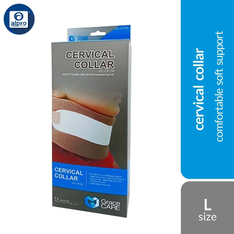 Grace Care Cervical Collar with Soft Foam CF330 (Size S/ M/ L/ XL) | Comfortable Soft Support
