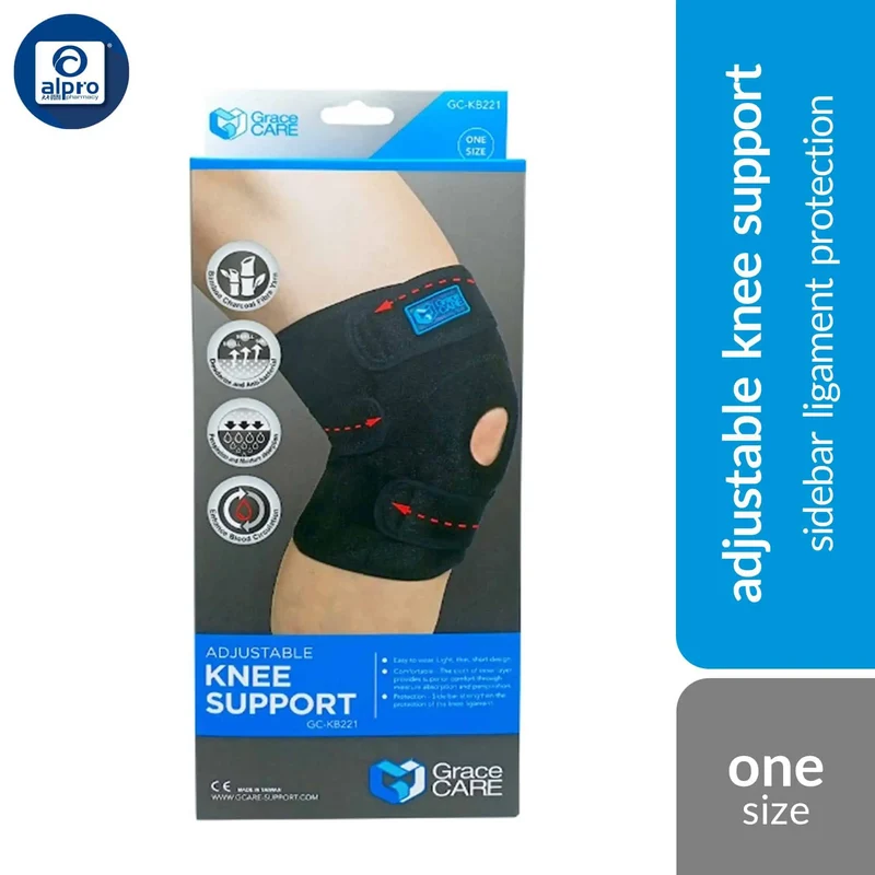Grace Care Knee Support KB221 Free Size | Sidebar Ligament Protection